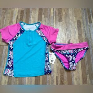 NEW Swimsuit with Rash Guard and Bikini Bottom, Size 5